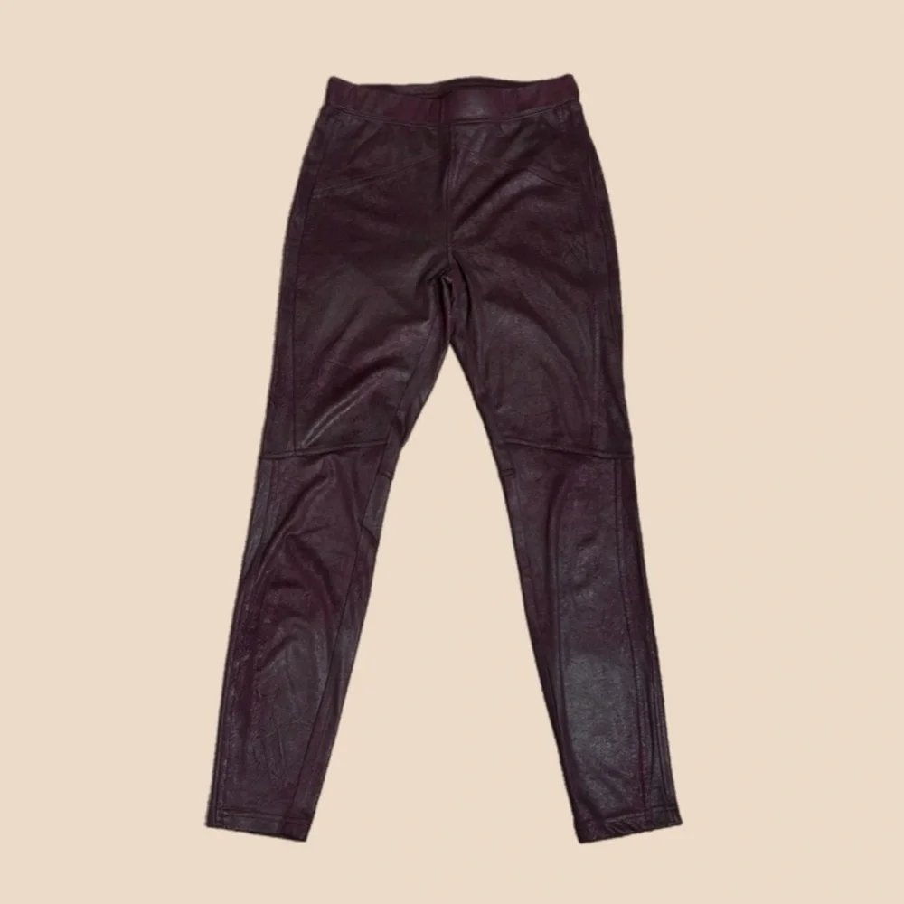Free People Midnight Vegan Faux Suede Leggings Burgundy Sz XS
